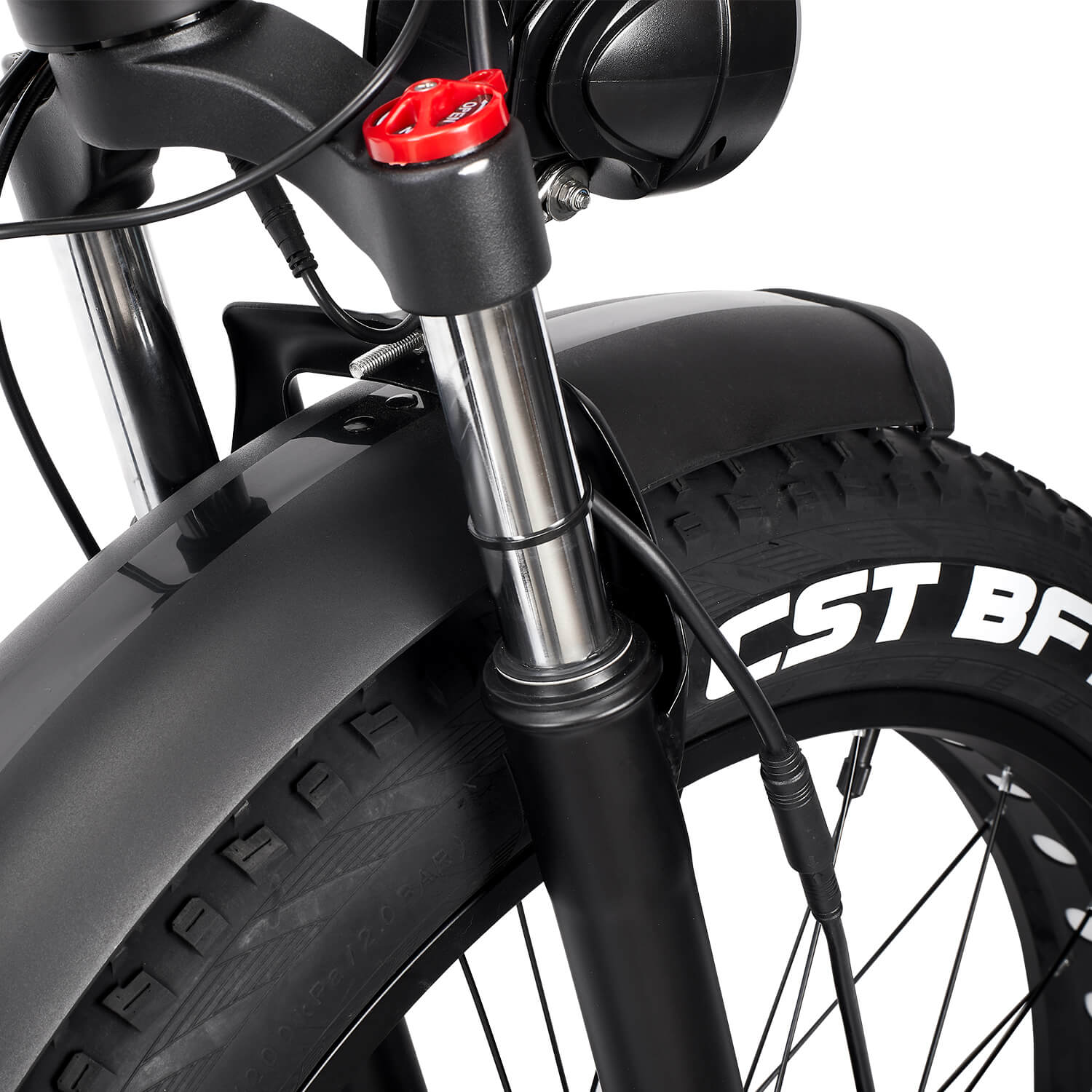 EB7Pro commuter electric bike front fork details